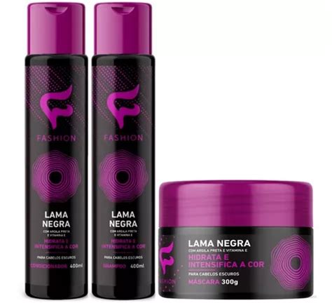 Kit Lama Negra Fashion Shampoo Condicionador Máscara MercadoLivre