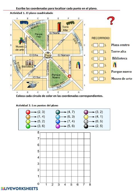 Coordenadas Ficha Interactiva Coordinates Math Math Resources Math