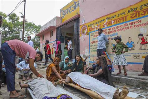 Hathras Outside Hathras Hospital Bodies Of Stampede Victims Lay On