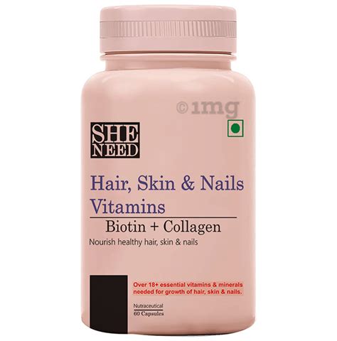 Sheneed Hair Skin And Nails Vitamins Biotincollagen Nutraceutical Capsule Buy Bottle Of 600