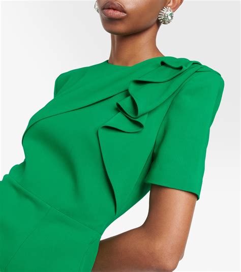 Asymmetrical Midi Dress In Green Roland Mouret Mytheresa