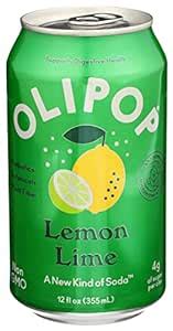 Amazon OLIPOP Lemon Lime Prebiotic Soda 12 FZ Grocery