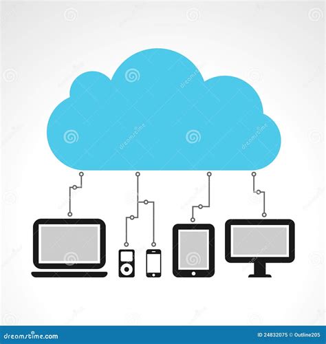 Calcul de nuage illustration de vecteur Illustration du données 24832075