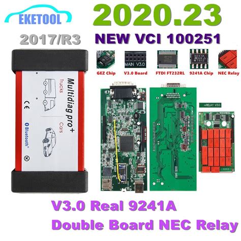 Nuevo VCI 2020 23 TCS V3 0 9241A Bluetooth doble PCB relés NEC 2017 R3