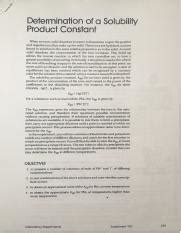 Experiment C Determination Of Solubility Product Constant Course Hero