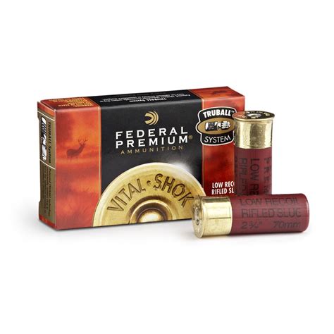 Federal Premium Vital Shok 12 Gauge 2 3 4 1 Oz Truball Rifled Slug 5 Rounds 99847 12