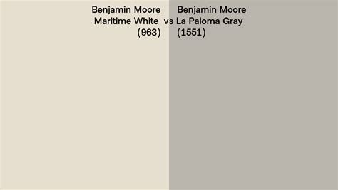 Benjamin Moore Maritime White Vs La Paloma Gray Side By Side Comparison