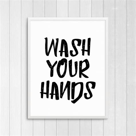 Printable Art Wash Your Hands Bathroom Wall Art Bathroom Art