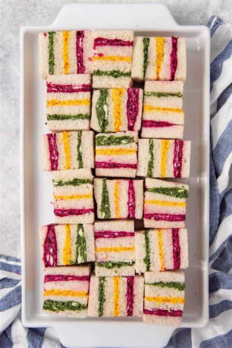 Ribbon Sandwiches (Rainbow Sandwiches) - The Flavor Bender