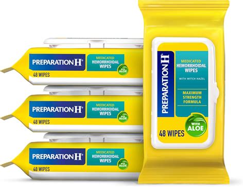 Preparation H Flushable Medicated Hemorrhoid Wipes Maximum Strength