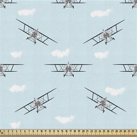 East Urban Home Ambesonne Airplane Fabric By The Yard Old Aircraft