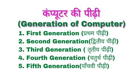 Computer Ki Generation Generation Of Computer In Hindi Computer