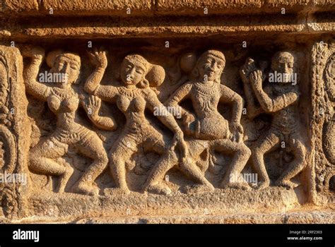 Dancers Sculptures On The Wall Of The Outer Prakaram Of A Temple