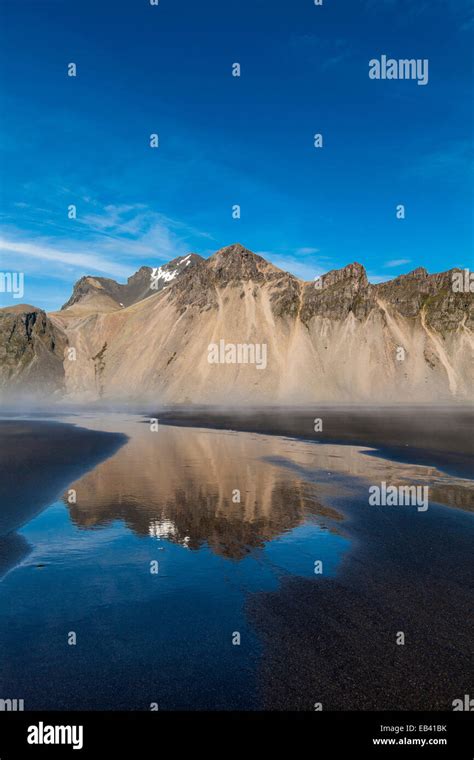 black sand beach and mountains, Stokksnes, Iceland Stock Photo - Alamy