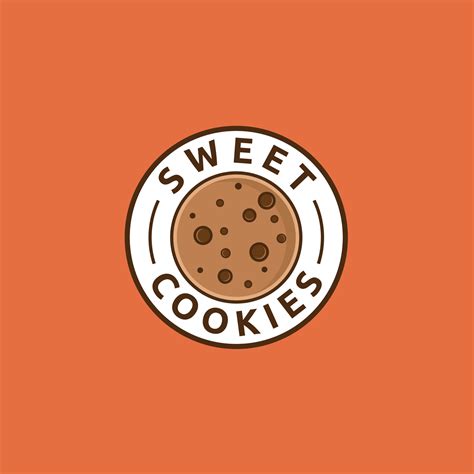 Cookie Bakery Circle Minimalist Logo Design Emblem Label Vector