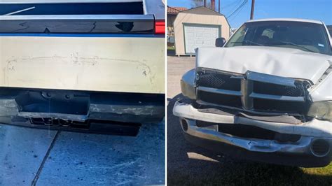 A Dodge RAM Completely Destroyed After Rear Ending A Tesla Cybertruck