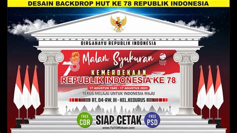 Cara Desain Backdrop Dirgahayu HUT Ke 78 RI 2023 Coreldraw Photoshop