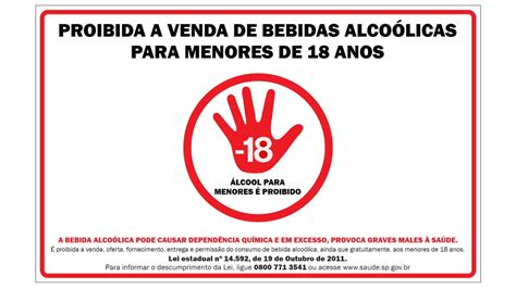 Placa Proibido A Venda De Bebidas Para Menores De Anos No Elo