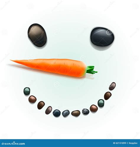 Snowman Face 3d Realistic Snowman Head Isolated White Background