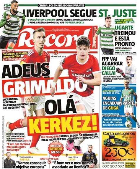 Capa Jornal Record Mar O Capasjornais Pt