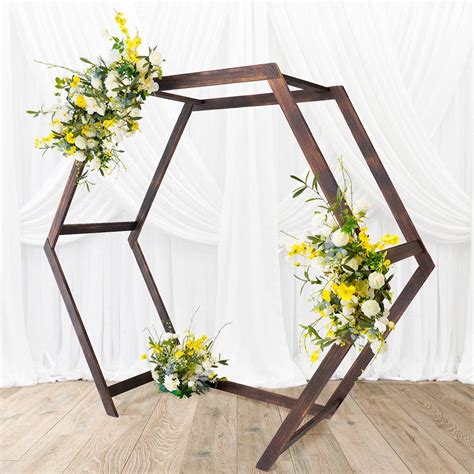 Buy Efavormart 7FT Rustic Elegant Hexagonal Wooden Backdrop Stand