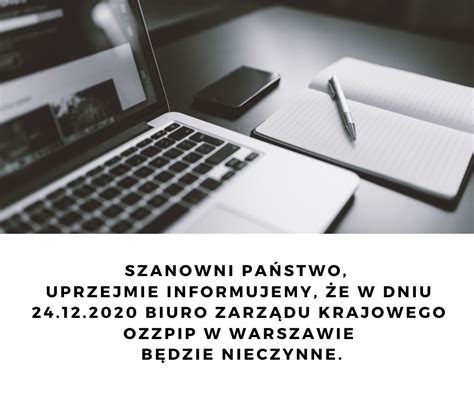 Dnia 31 12 2020 biuro będzie czynne do g 12 00 Ogólnopolski Związek