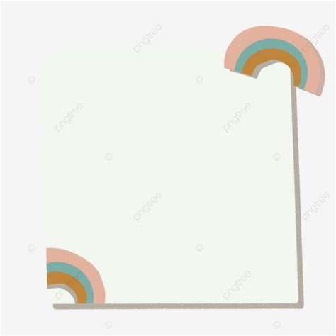 White Note With Rainbow Element Note Rainbow Memo Png Transparent