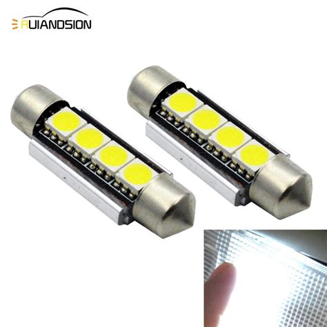 Pcs Festoon Mm Mm Led Bulb C W C W Smd Canbus Error Free