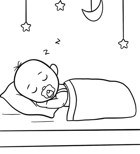 Baby Feet Coloring Pages Sleeping Clipart Black And White Flyclipart ...