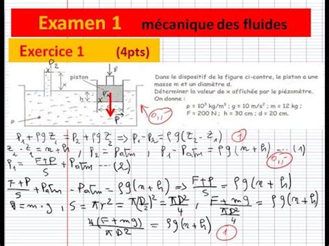 M Canique Des Fluides Exercice Statique Des Fluides Youtube