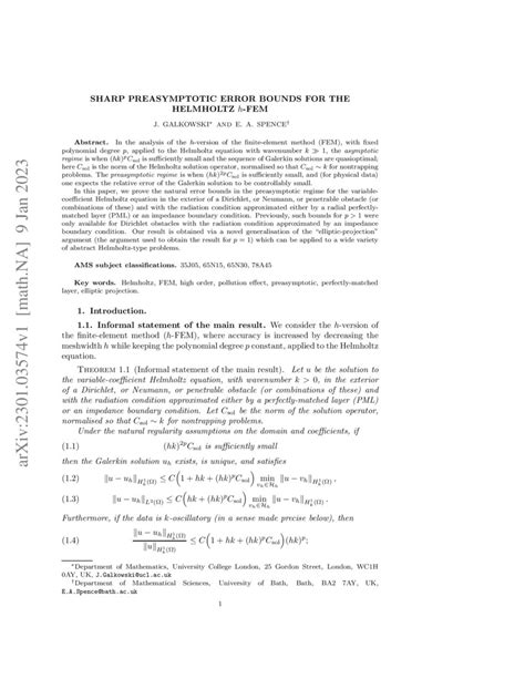 Sharp Preasymptotic Error Bounds For The Helmholtz H Fem Deepai