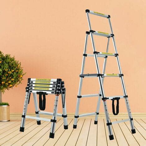 4 5 Step Ladder Aluminum 4 4FT Telescoping Ladder Lightweight Portable