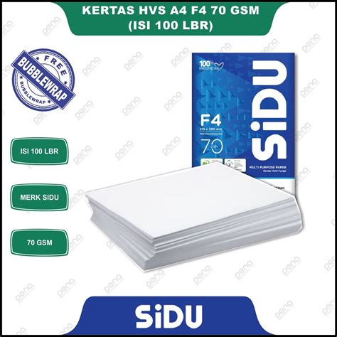 Jual Kertas Hvs F4 A4 70gsm Isi 100 Lbr Kertas Hvs Eceran Shopee