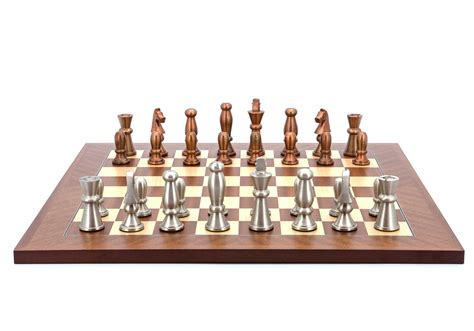 Dal Rossi Italy Chess Set Mahogany Flat Board Cm With Copper