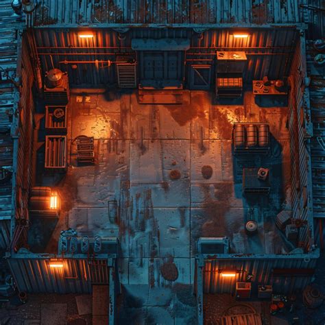 10 Cyberpunk Warehouse Battlemaps Sci Fi Dnd Battle Map Cyberpunk D