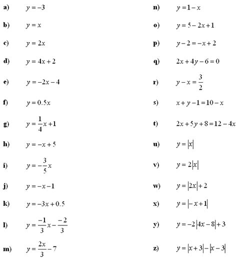 Math Exercises Math Problems Linear Function