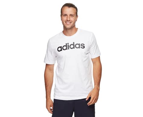 Adidas Mens Essentials Linear T Shirt Whiteblack Nz