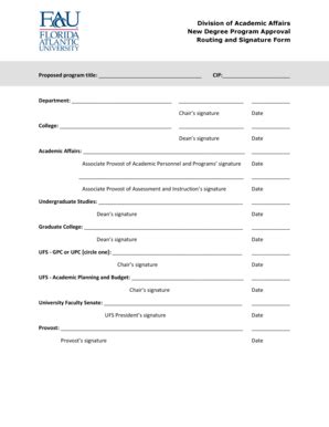 Fillable Online Fau Proposal Routing Form Fau Fax Email Print PdfFiller