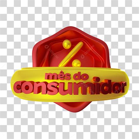 Selo 3D Para Composição Mês do Consumidor PNG Transparente download