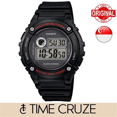 Time Cruze Casio W H Black Digital Quartz Resin Strap Sports Men