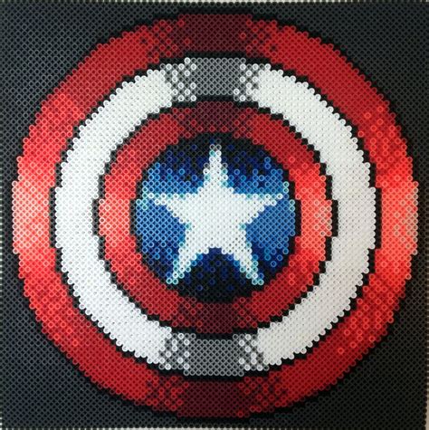 Captain America S Shield Beadsprite Perler Bead Art Diy Perler Beads