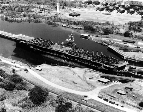 The U S Navy Aircraft Carrier USS Ranger CV 4 Transits Through The