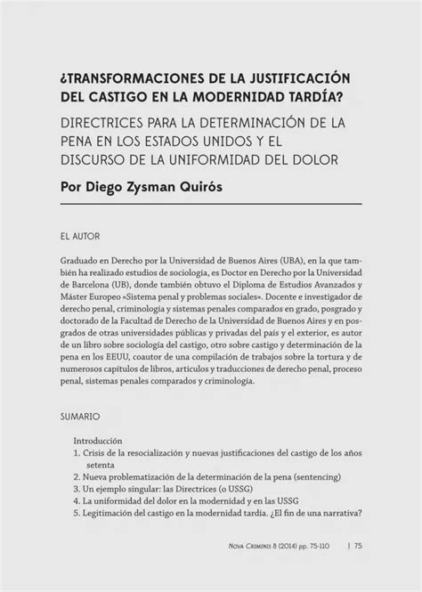 Pdf Transformaciones De La Justificaci N Del Castigo En La Modernidad