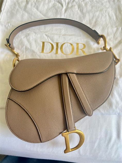 Dior Saddle Warm Taupe Grained Calfskin Luxury Bags And Wallets On