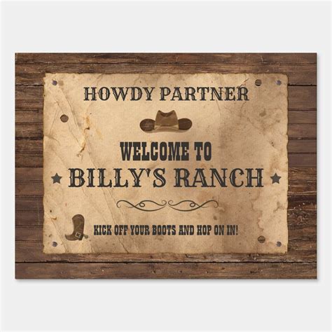 Western Cowboy Birthday Party Welcome Sign Zazzle Cowboy Birthday