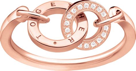 Lyst Thomas Sabo Together Forever Ct Rose Gold Plated Ring In Metallic