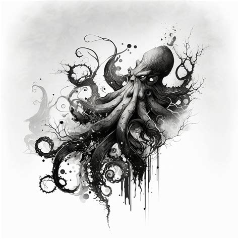 Octopus Tattoo Design White Background PNG File Download High Resolution - Etsy