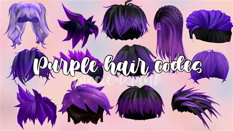 Aesthetic Purple Hair Codes For Robloxbloxburgbrookhaven Youtube