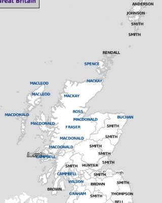 Map Reveals Scots Modern-Day Surnames » Tartan Footprint » Scottish ...