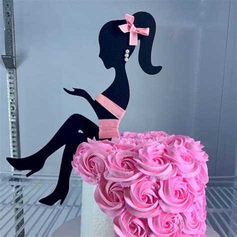 Sitting Girl Silhouette Cake Topper Etsy